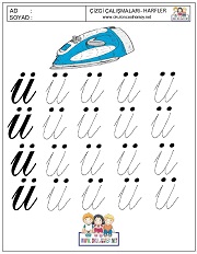 v harfi çizgi çalışması